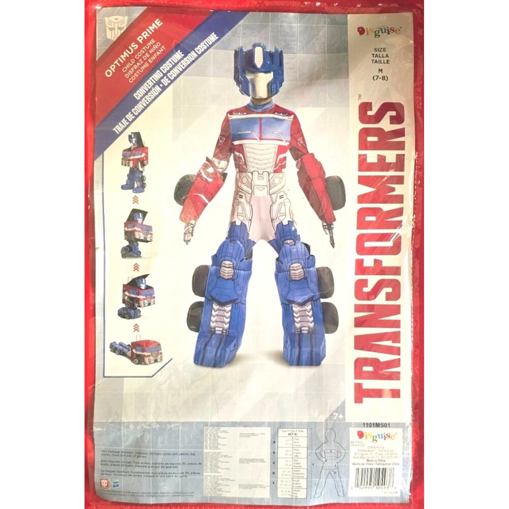 Boys Transformers Optimus Prime Converting Costume & Shield Boys Size Medium 7-8